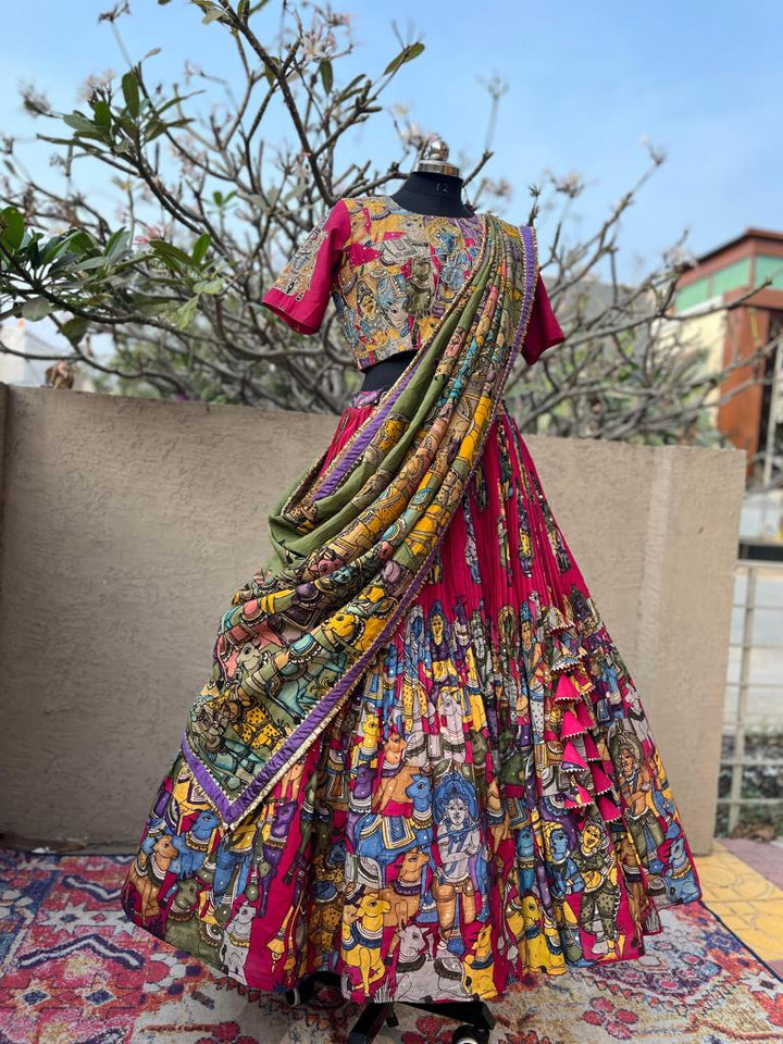 Rani Pink Kalamkari Lehenga