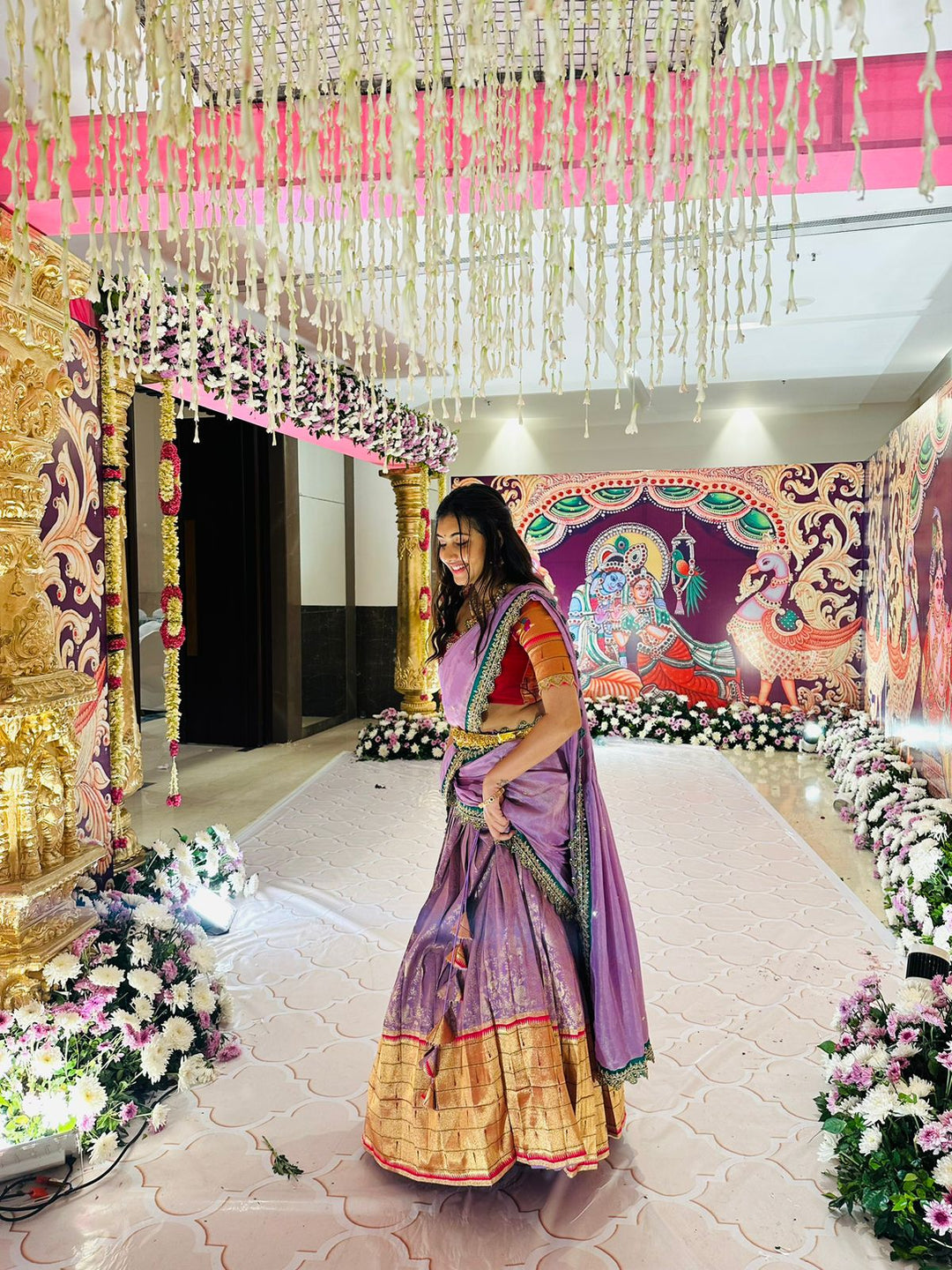 Lavendar Silk Lehenga