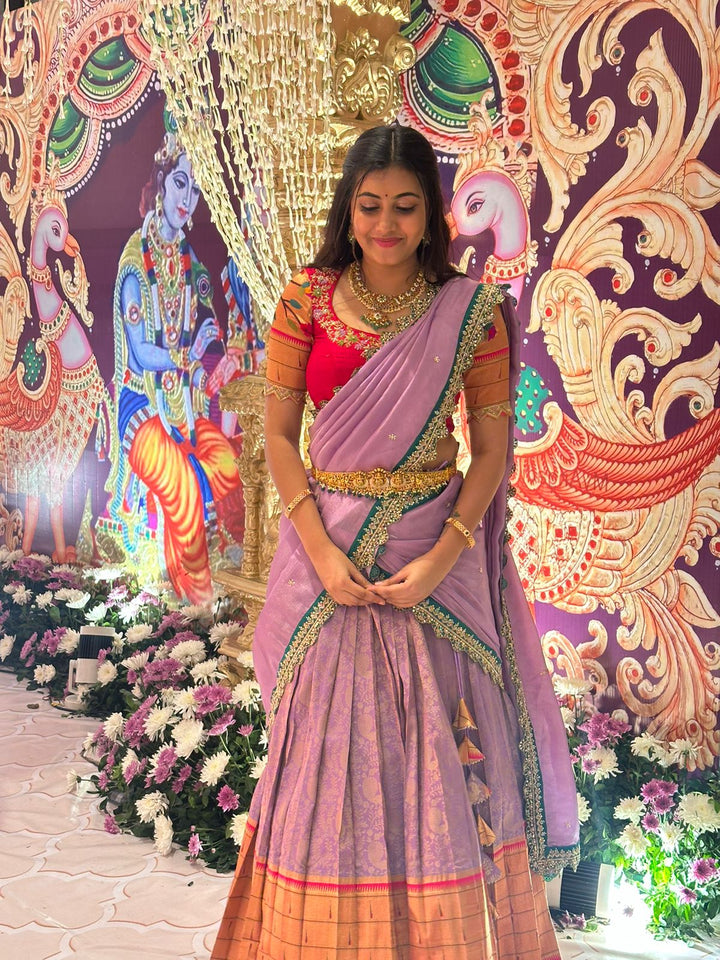 Lavendar Silk Lehenga