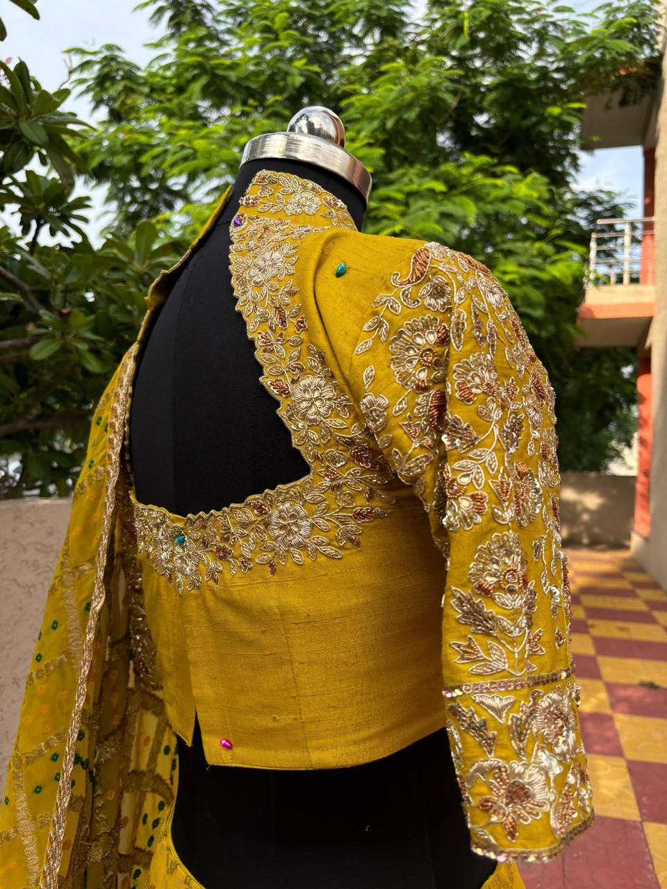 Yellow Bandhani Lehenga