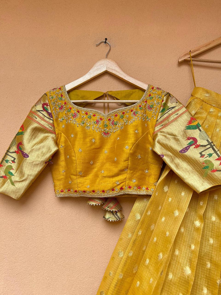 Yellow Pure Kota Silk Lehenga