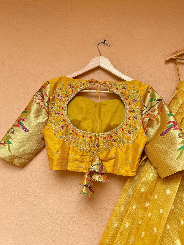 Yellow Pure Kota Silk Lehenga