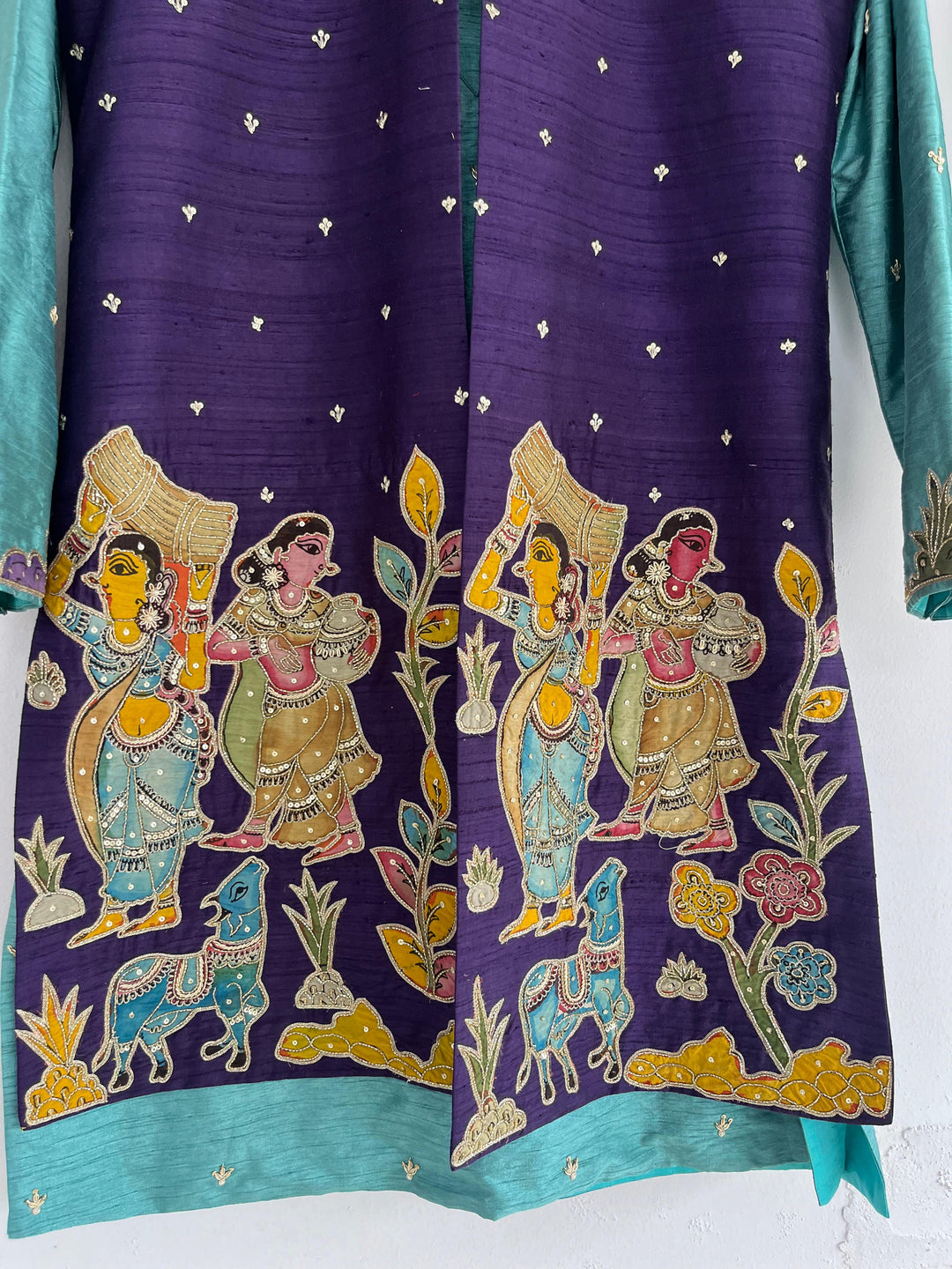 Blue Pen Kalamkari Jacket Set