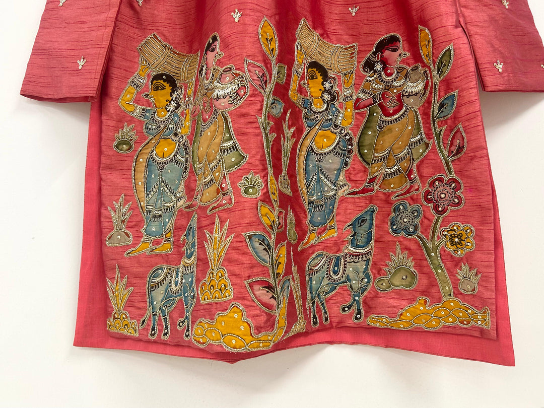 Peach Pen Kalamkari Kurta