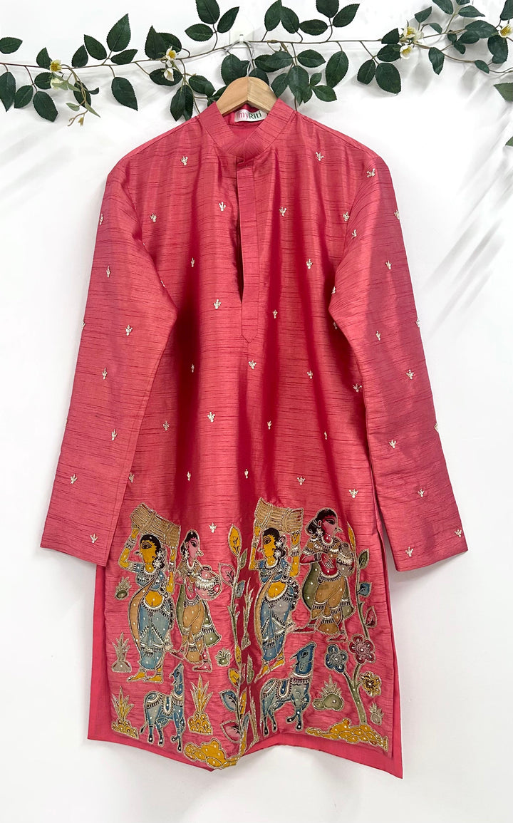 Peach Pen Kalamkari Kurta