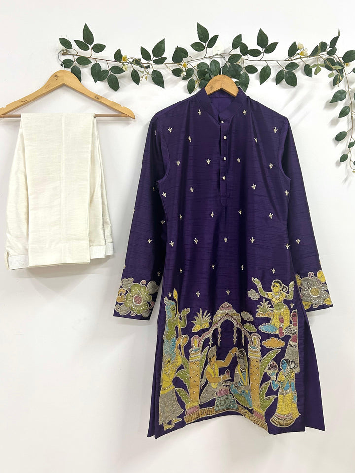 Dark Blue Kalamkari Kurta