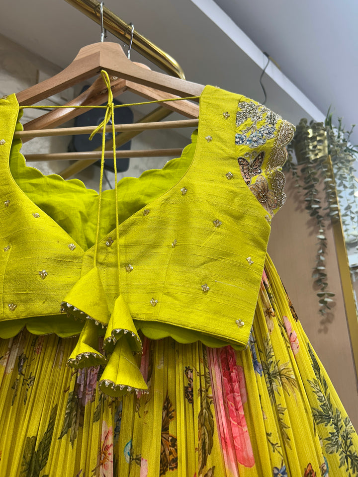 Yellow Floral Lehenga