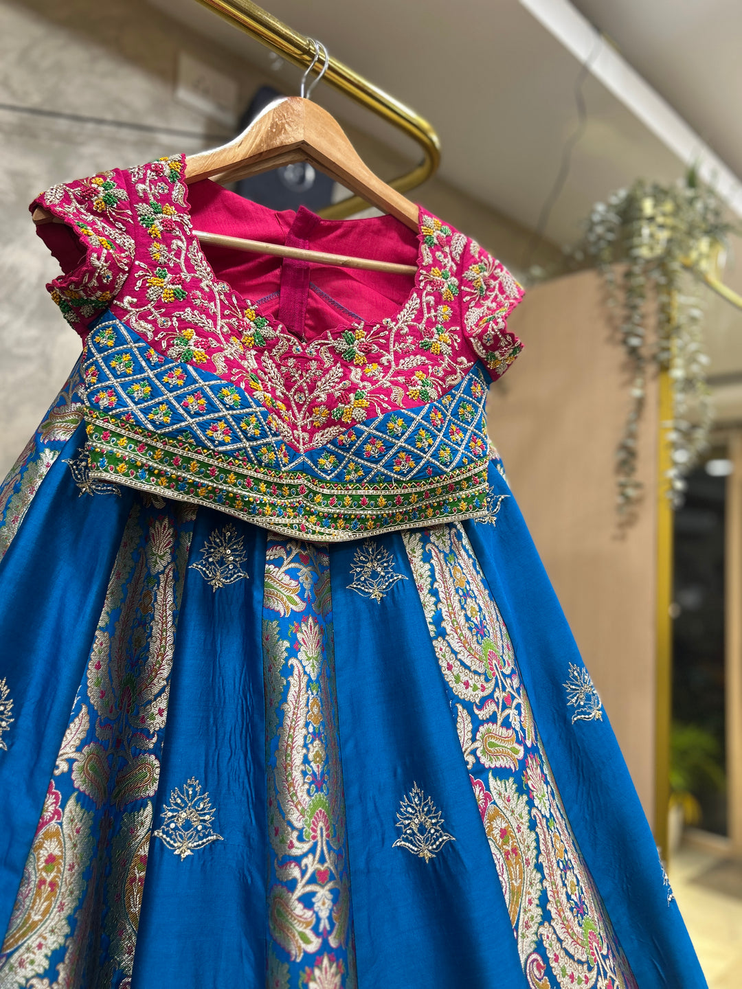 Blue Banaras Silk Lehenga