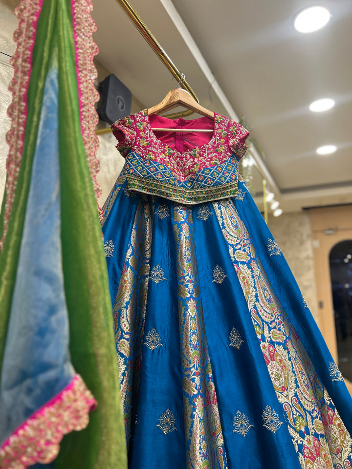 Blue Banaras Silk Lehenga