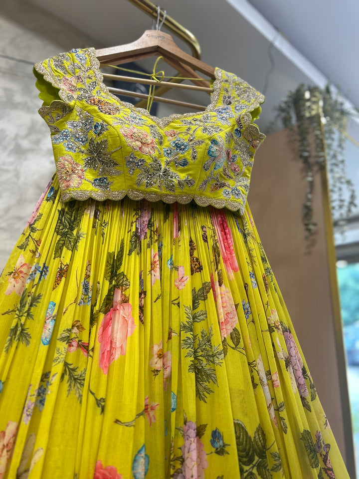 Yellow Floral Lehenga