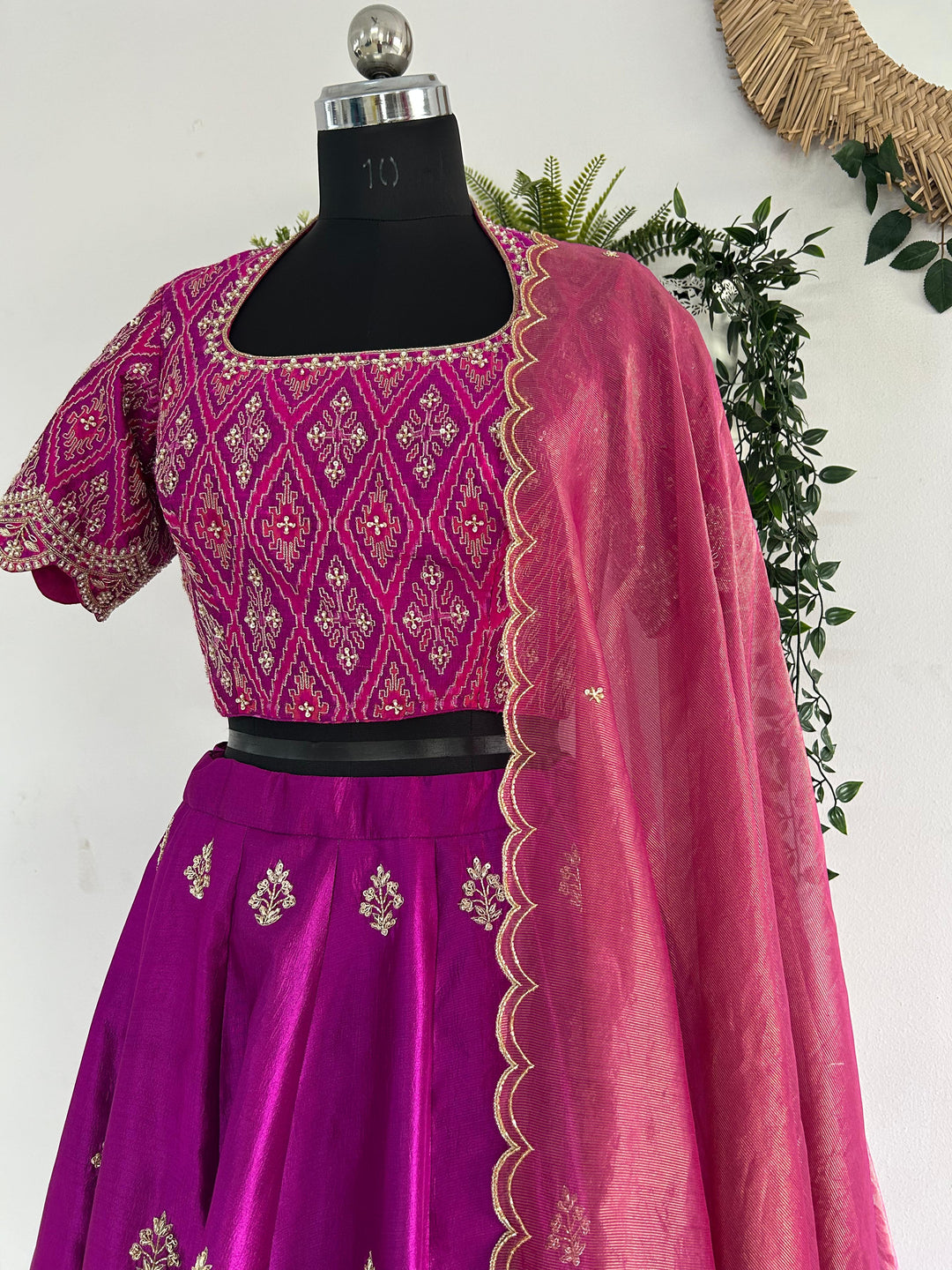 Purple Bridal Silk Lehenga