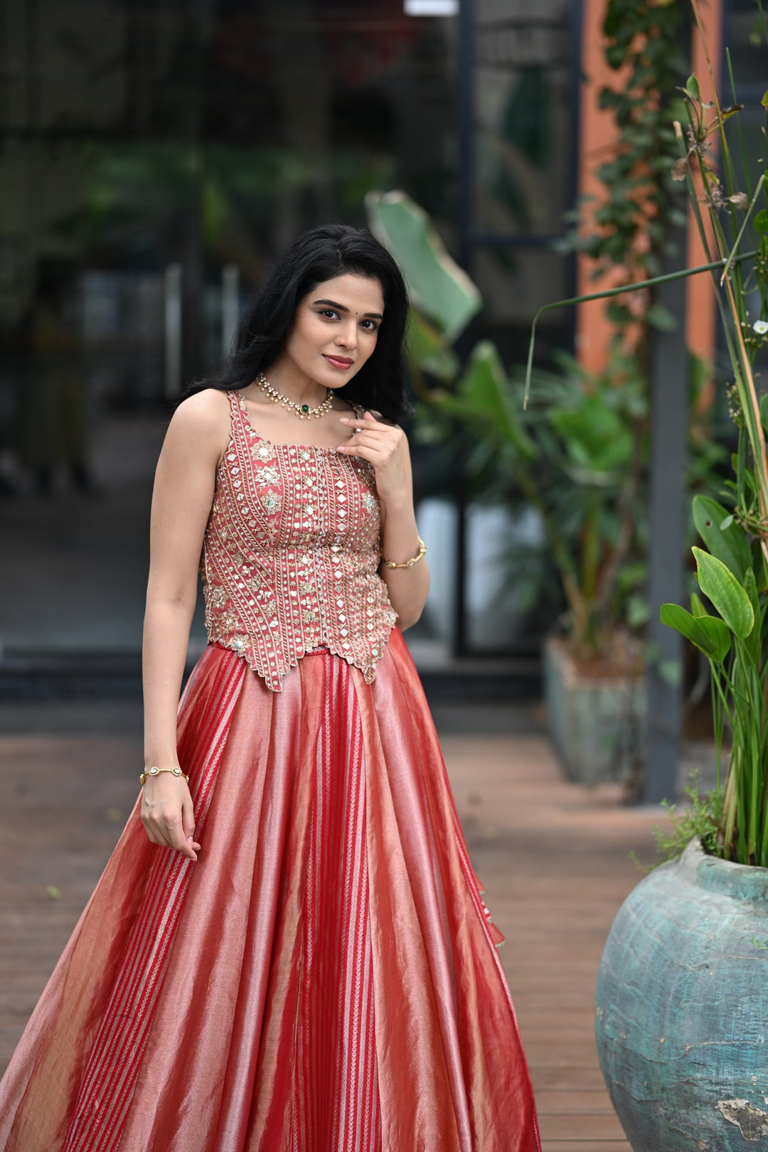 The Rose-Gold Radiance Lehenga