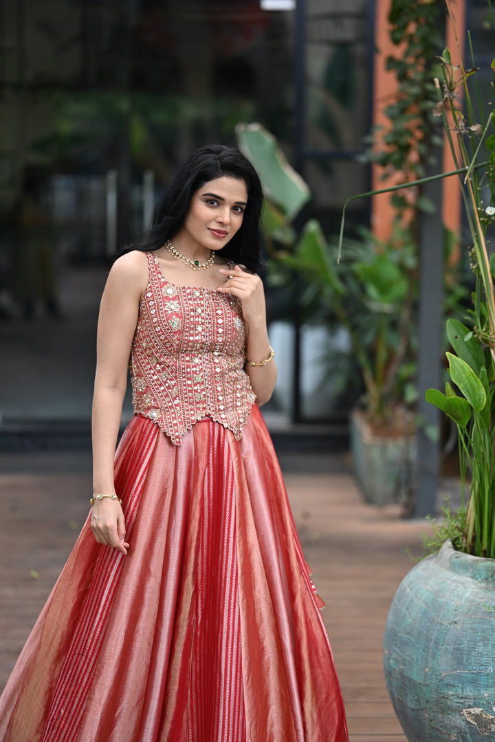 The Rose-Gold Radiance Lehenga