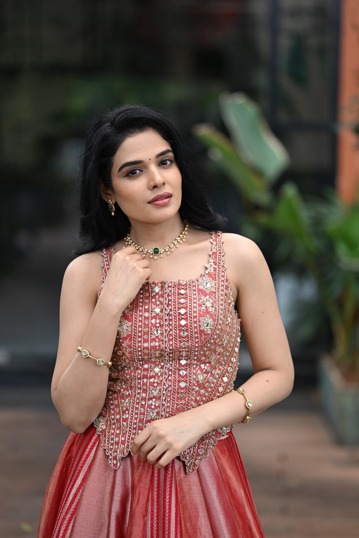 The Rose-Gold Radiance Lehenga