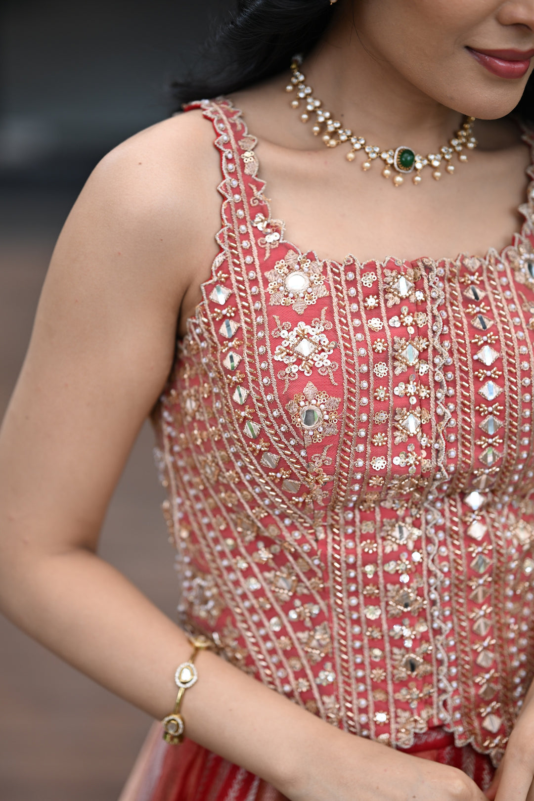 The Rose-Gold Radiance Lehenga