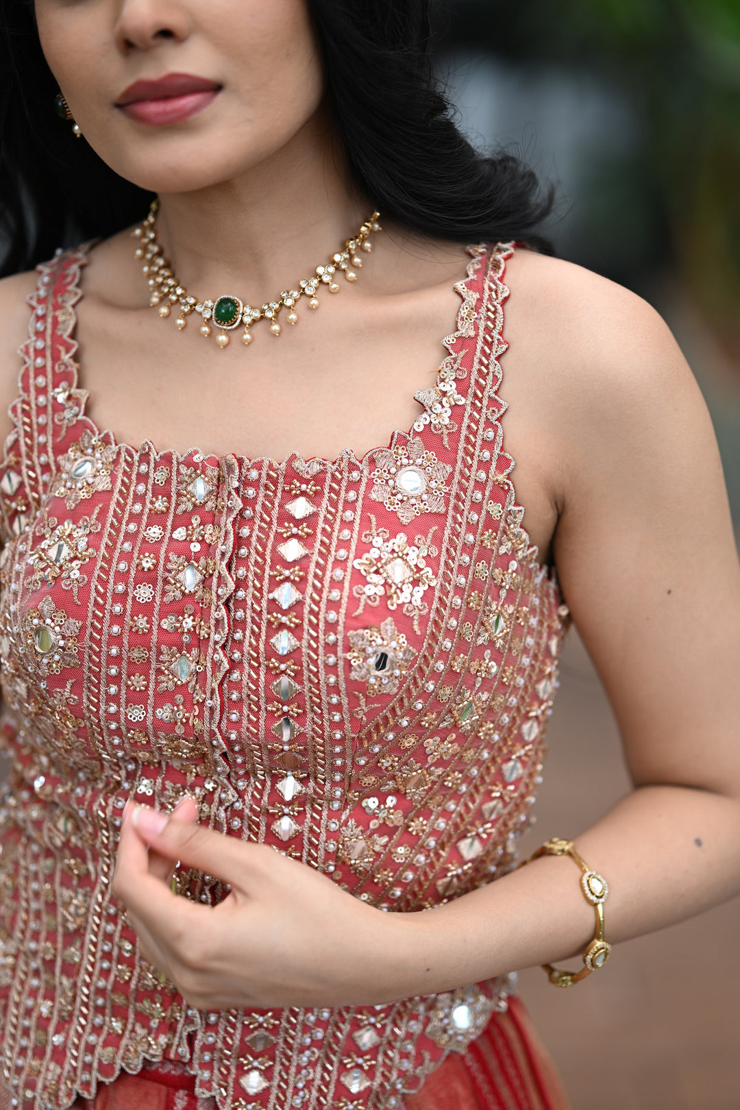 The Rose-Gold Radiance Lehenga