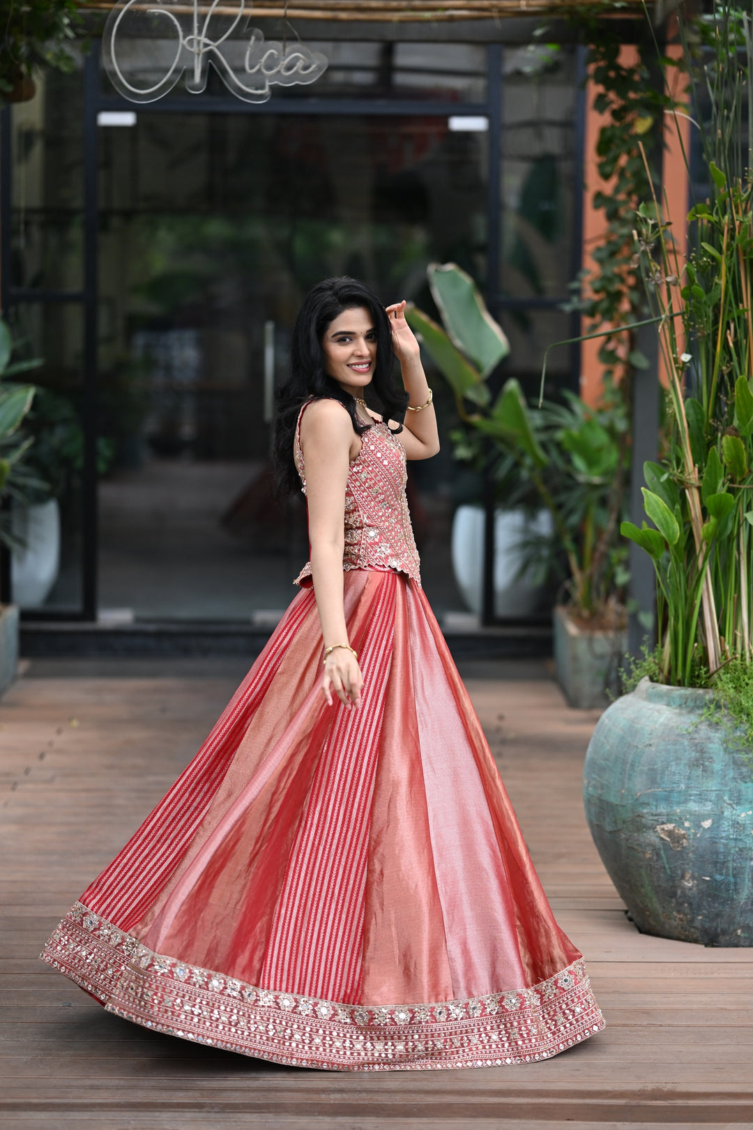The Rose-Gold Radiance Lehenga