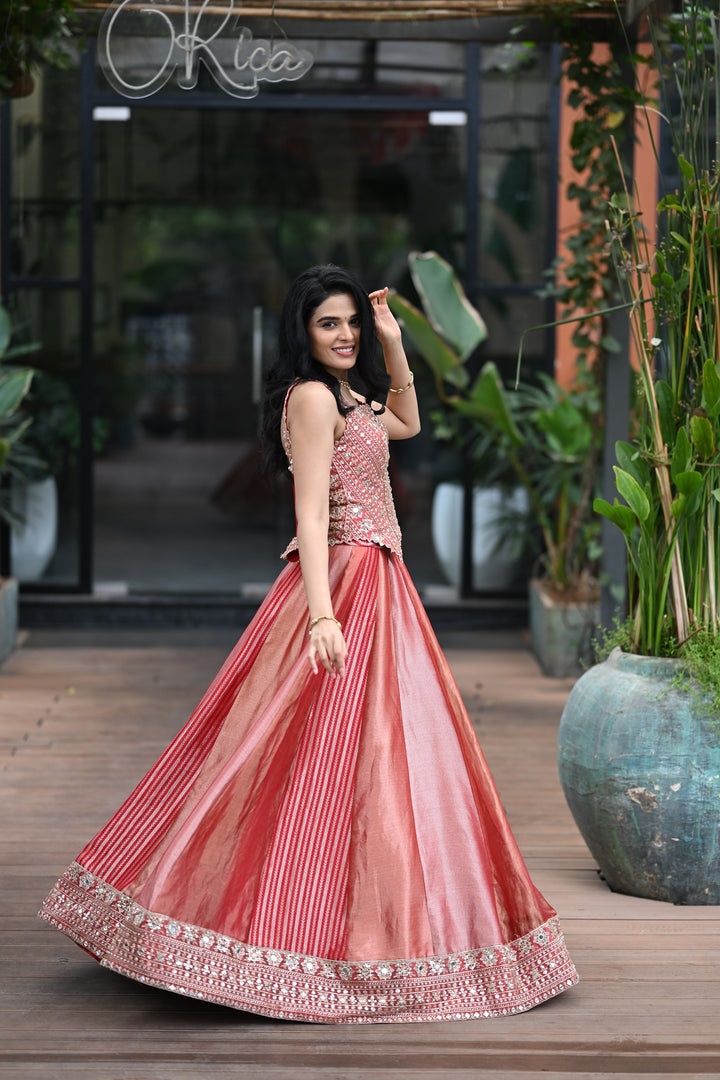 The Rose-Gold Radiance Lehenga