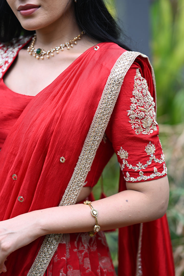 The Rajkumari Crimson Lehenga