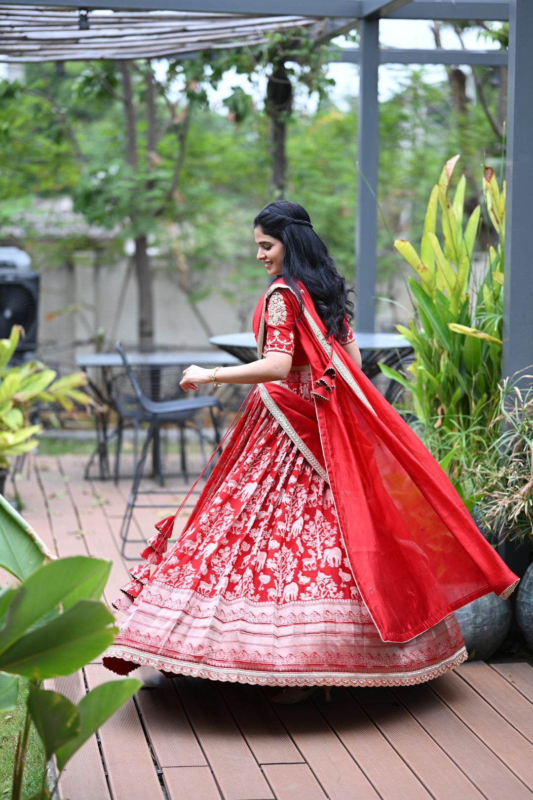 The Rajkumari Crimson Lehenga