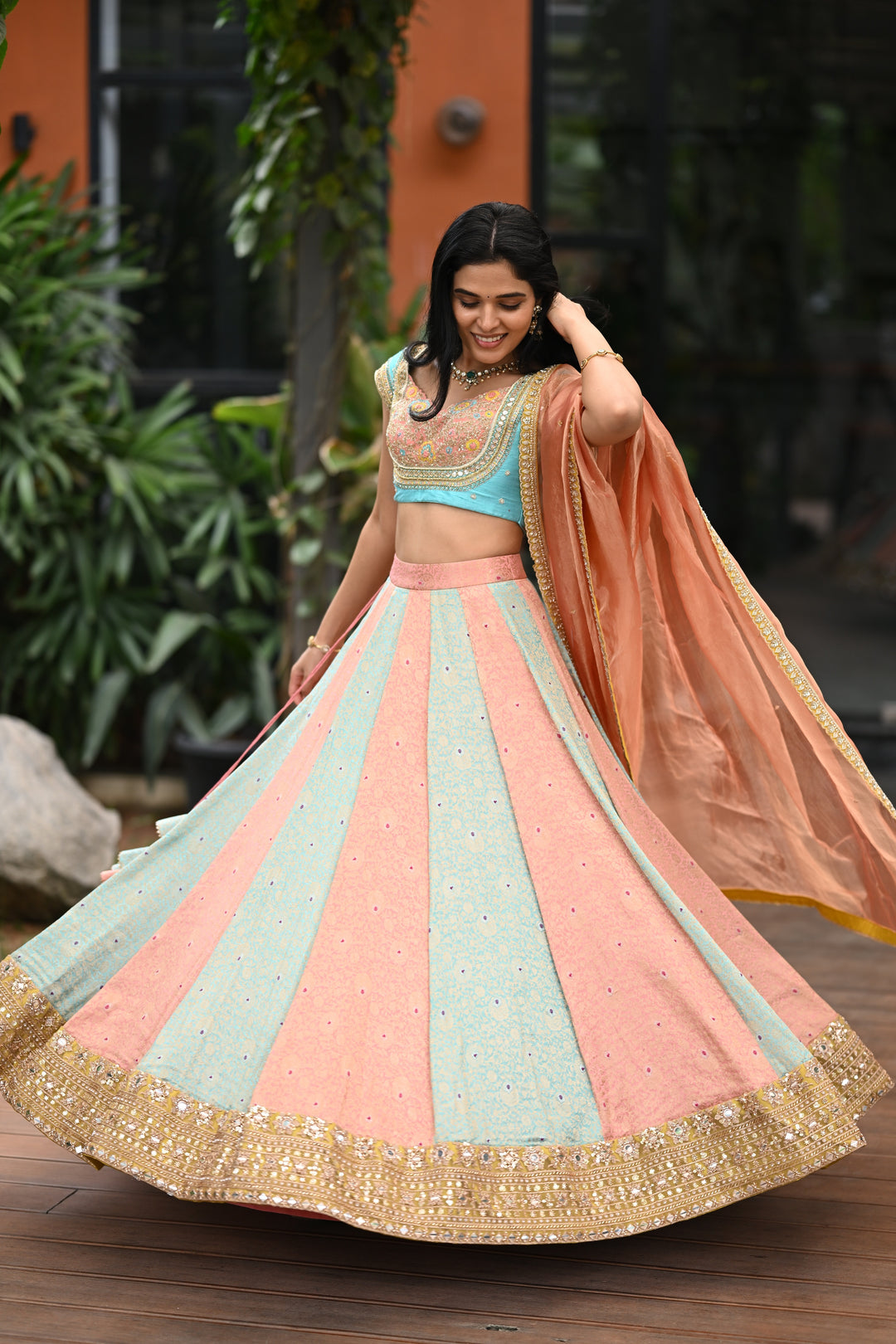 The Pastel Kali Lehenga