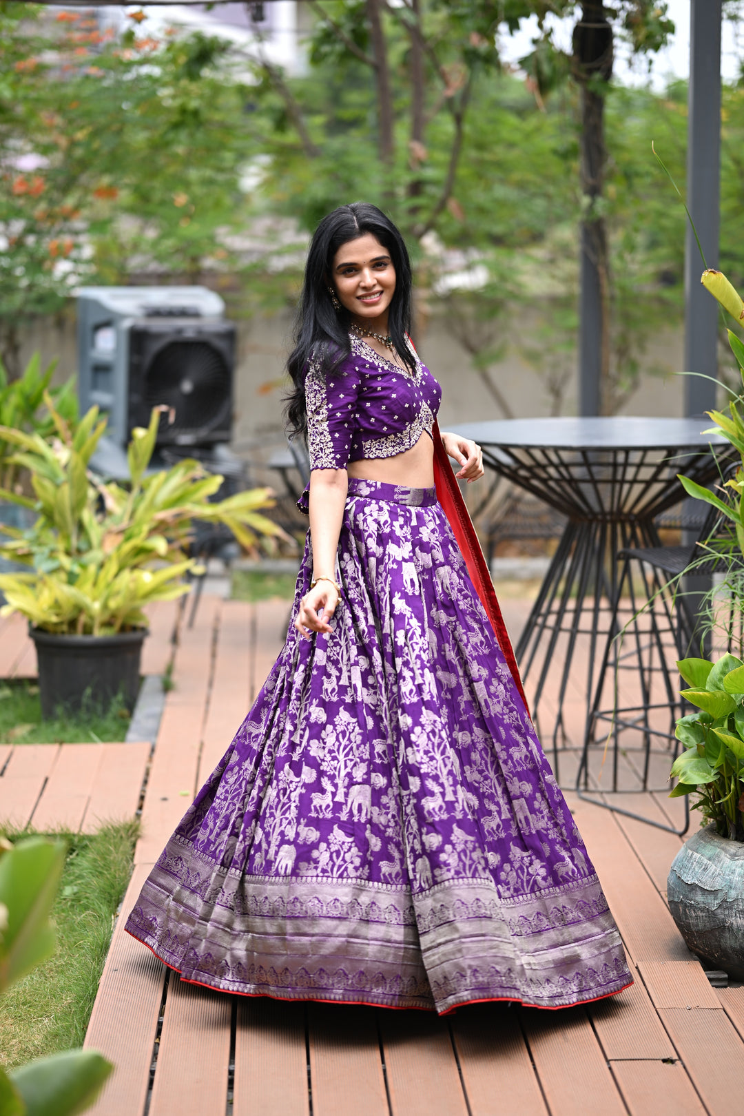 The Mrignayani Purple Lehenga