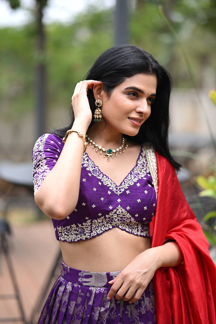 The Mrignayani Purple Lehenga