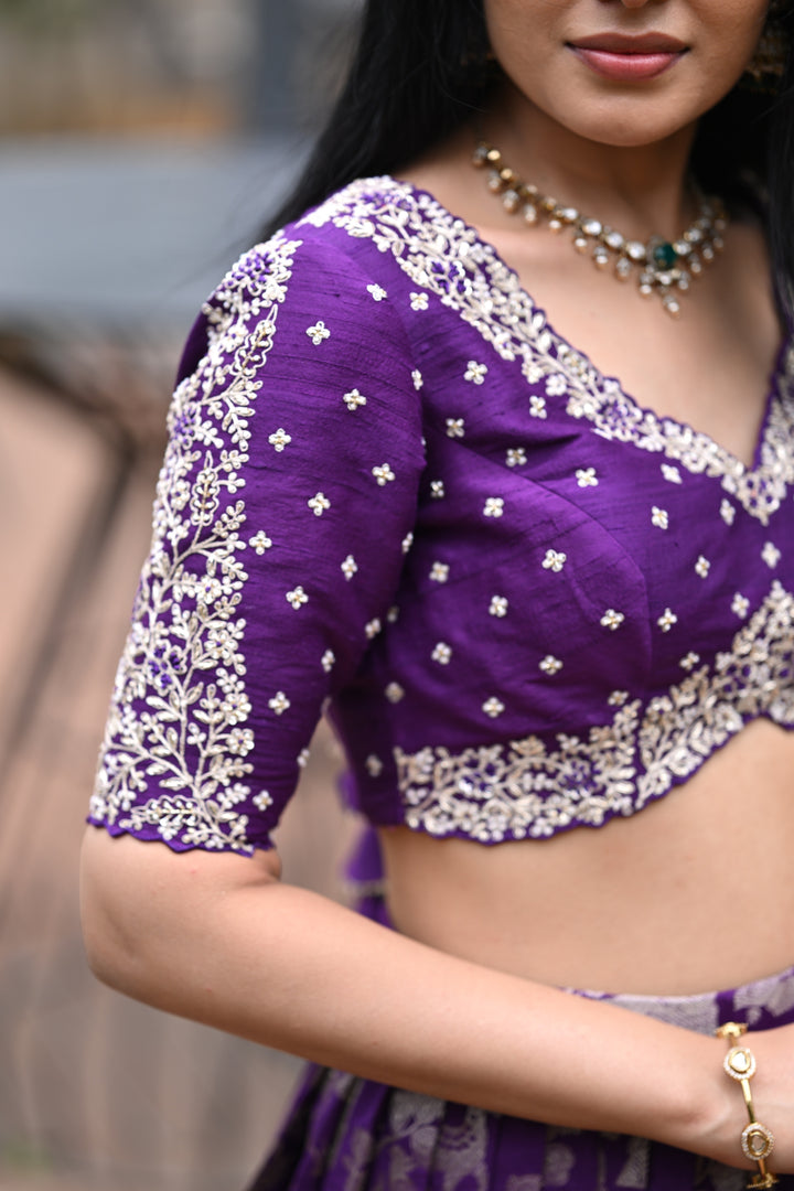 The Mrignayani Purple Lehenga
