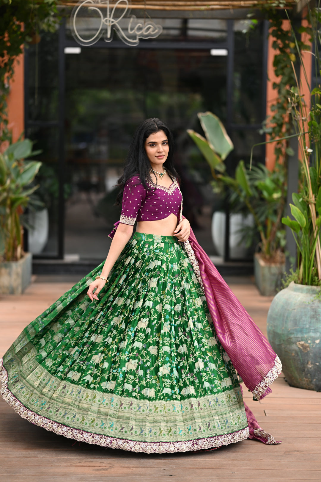 The Shikargah Emerald Lehenga