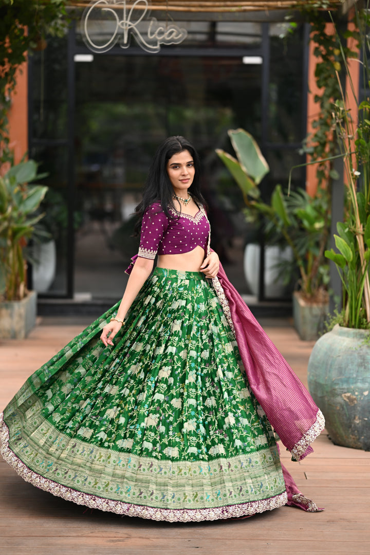 The Shikargah Emerald Lehenga
