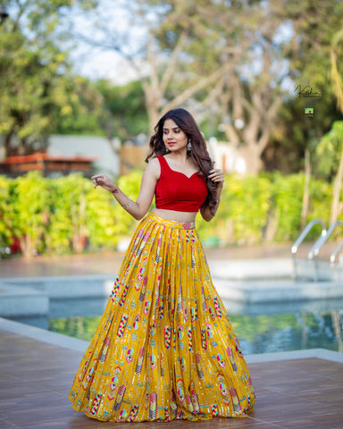 Explore a wide range of elegant online lehengas at MyRiti, featuring both traditional and contemporary designs perfect for various special occasions.