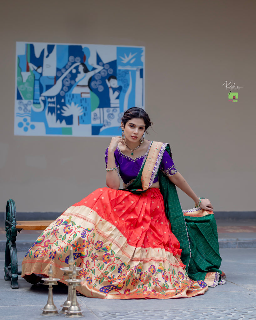 Celebrating Indu Priya's Journey to Adulthood: A Captivating Half Saree  Ceremony in Vizag