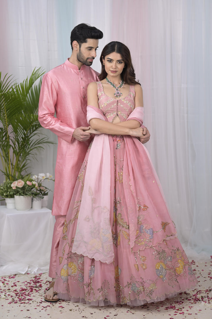 Pink Pen Kalamkari Couple Combo