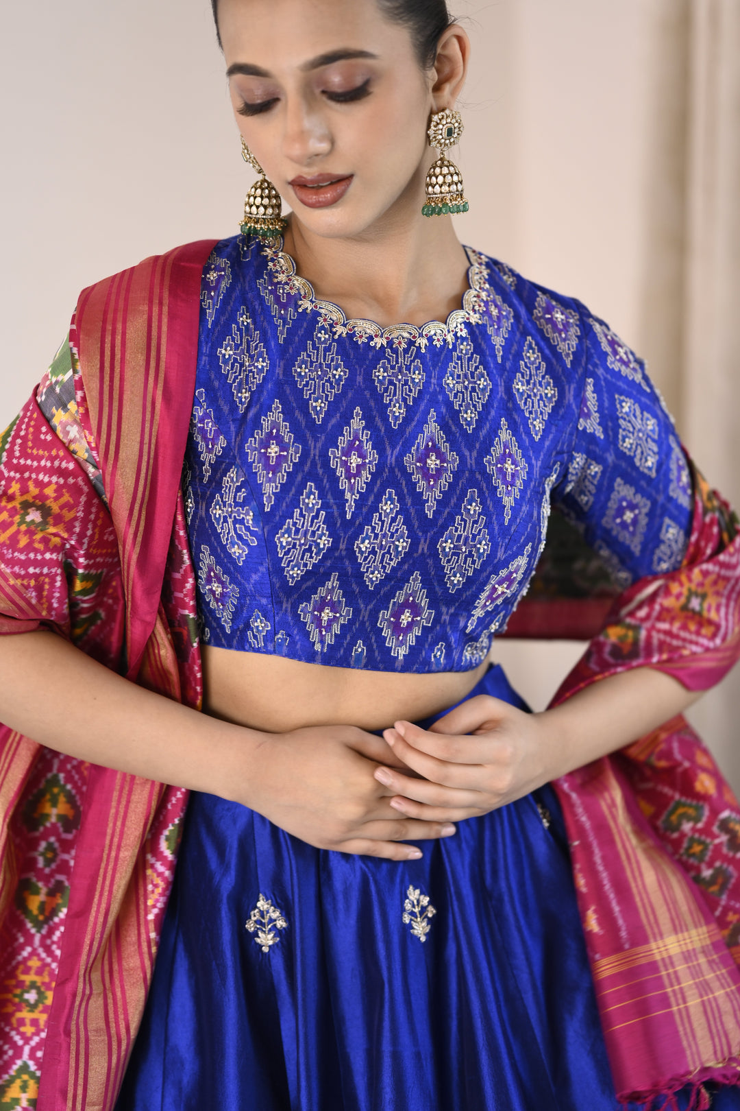 Blue Bridal Silk Lehenga