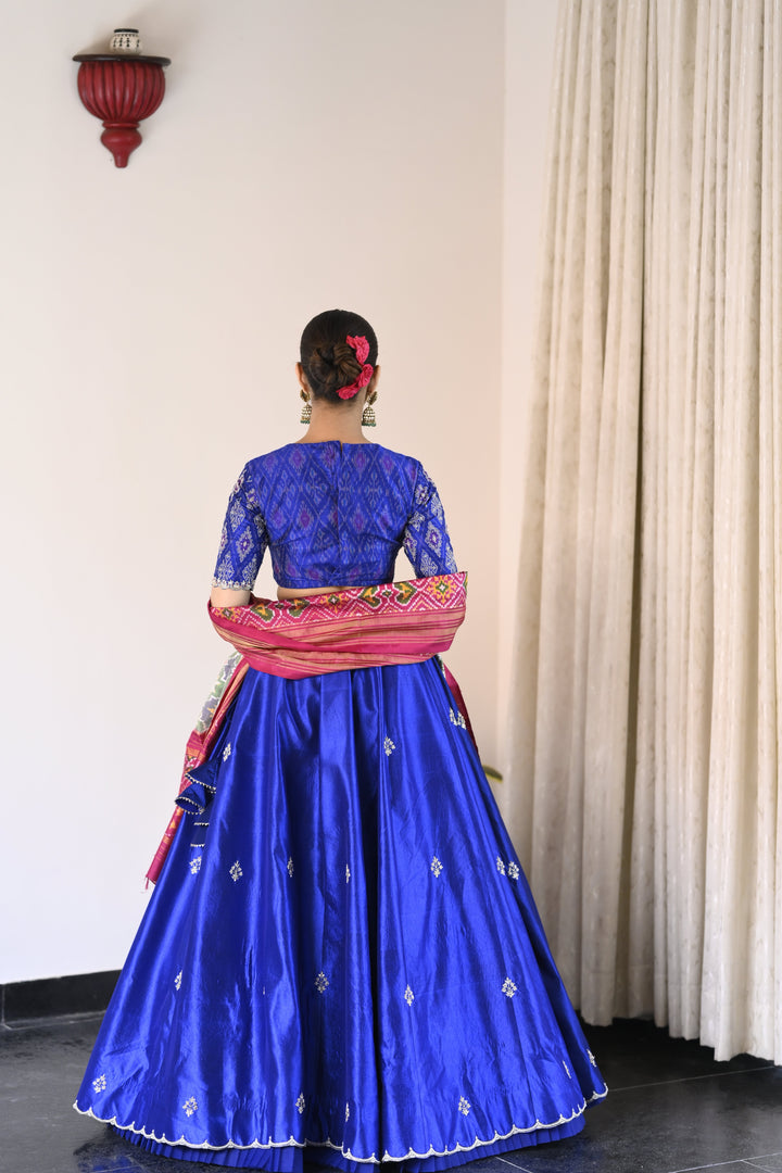 Blue Bridal Silk Lehenga