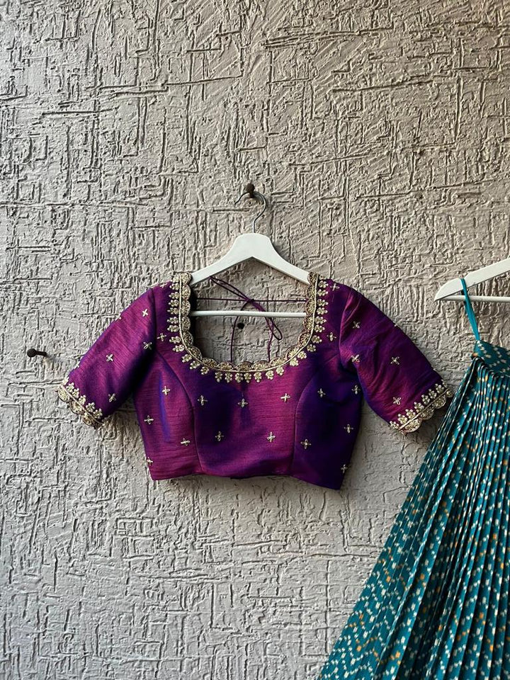 Purple & Teal Patola Silk Lehenga