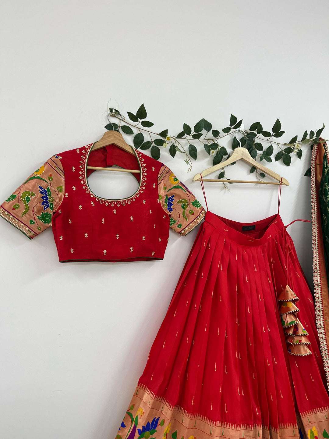 Red Paithani Lehenga