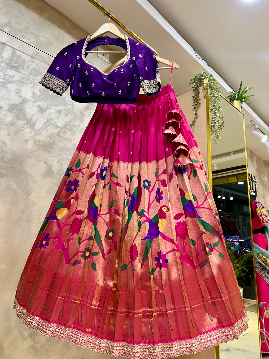 Pink Paithani Silk Lehenga