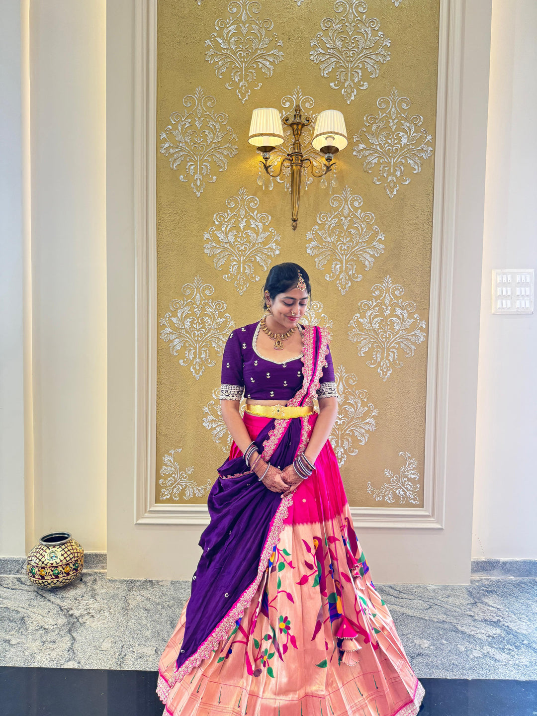 Pink Paithani Silk Lehenga