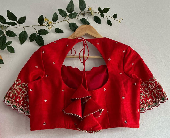Red Paithani Silk Lehenga