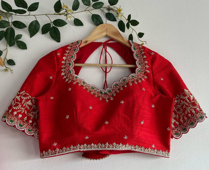 Red Paithani Silk Lehenga