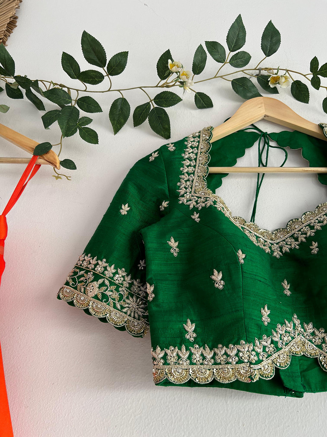 Orange Paithani Silk Lehenga