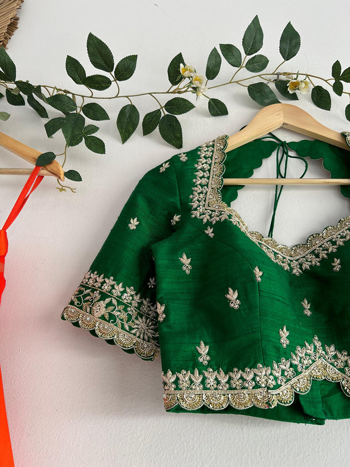 Orange Paithani Silk Lehenga
