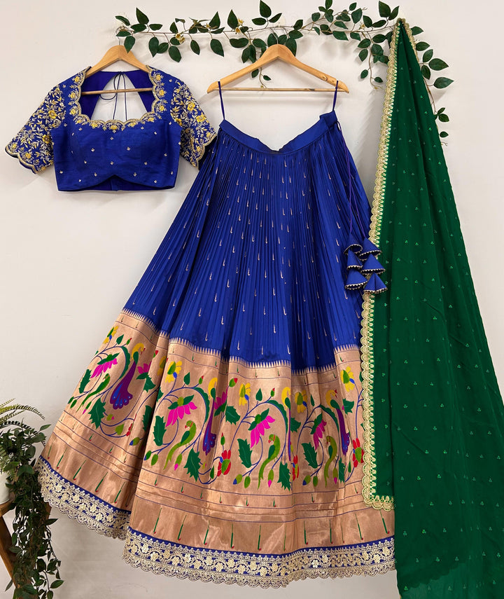 Blue Paithani Silk Lehenga