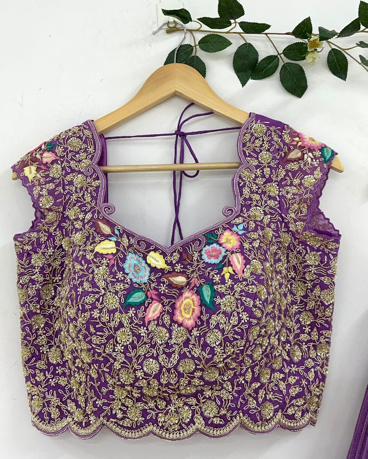 Lavendar Tissue Lehenga
