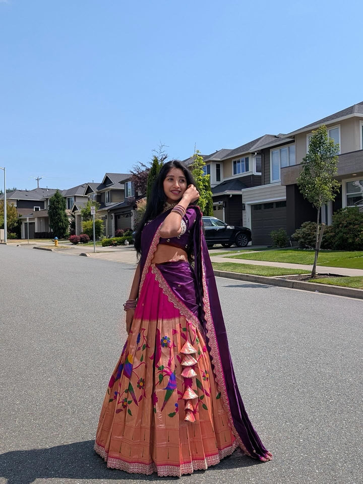 Pink Paithani Silk Lehenga