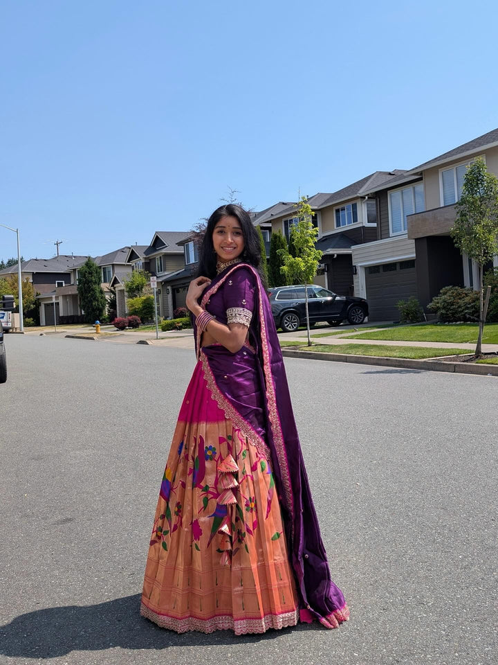 Pink Paithani Silk Lehenga