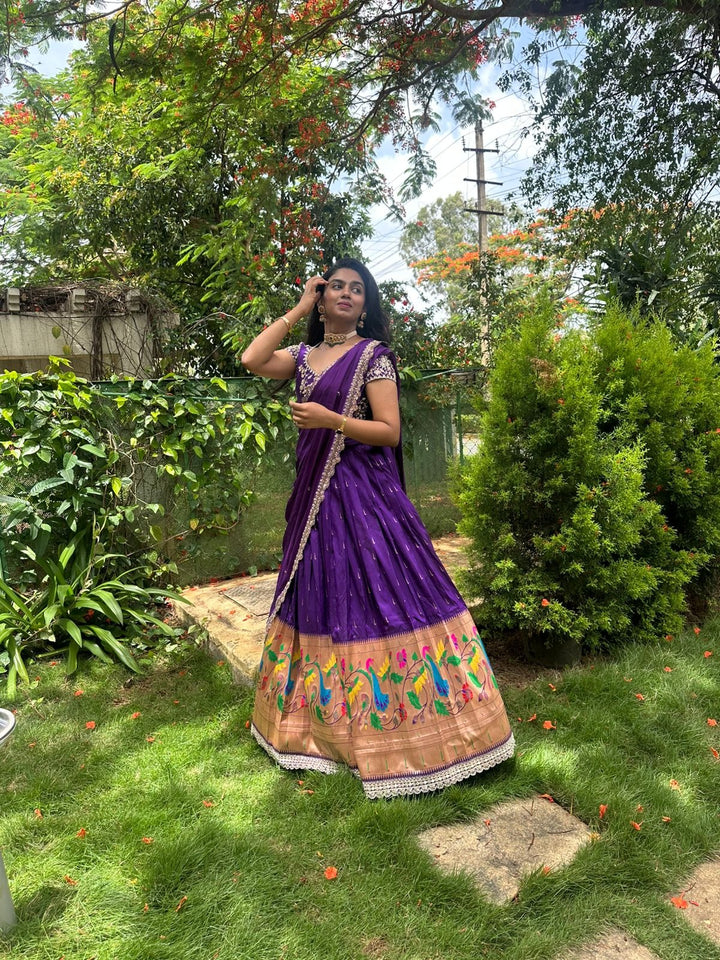 Purple Paithani Silk Lehenga