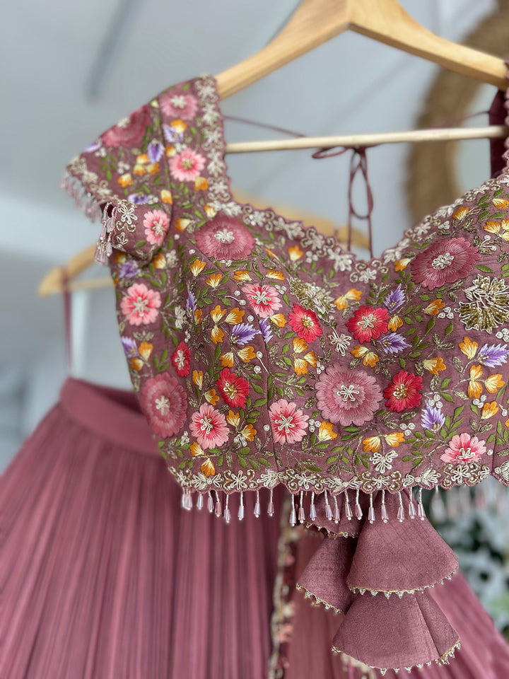 Pink Tissue Lehenga