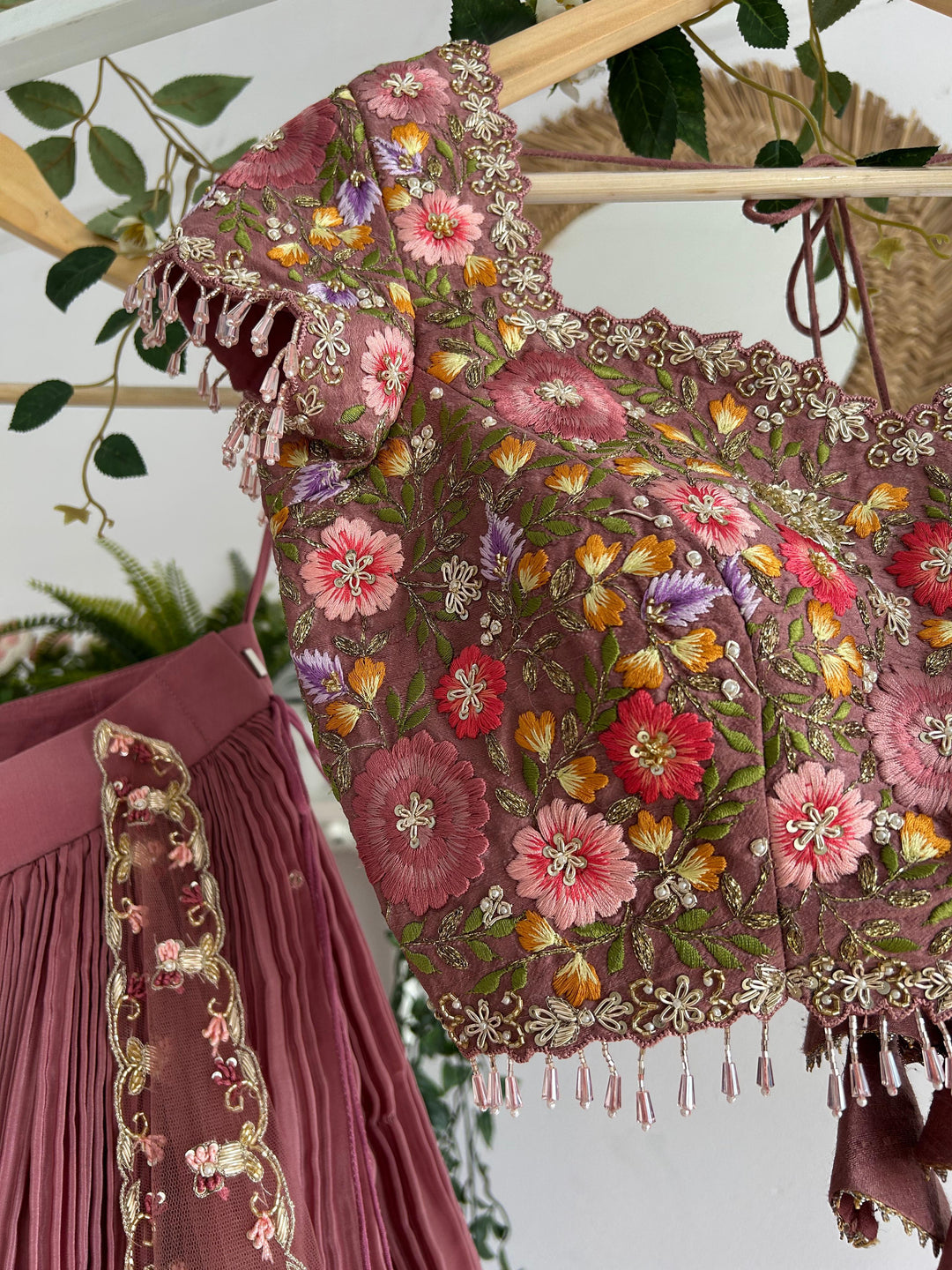 Pink Tissue Lehenga